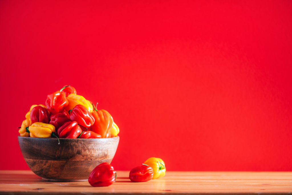 bowl of scotch bonnet pepper